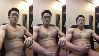 Handsome Singaporean boy masturbates