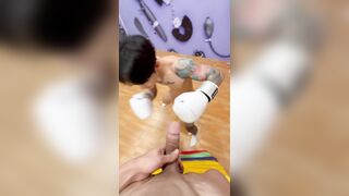 [OF] LIAM x LEVI 地下拳王教我打靶 屌差點打在我臉上
