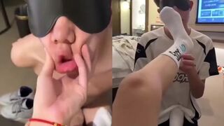 Not Tits 1-Playing with the little titty dog ​​in white stockings