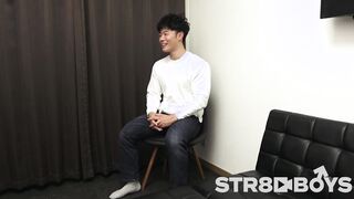 STR8BOYS – SBM-0577 – 【THE FIRST TAKE-面接編-】【マッチョ】何も知らずAVの面接にきた元アメフト部社会人がアイマスク着用でおっさんに抜かれる!!