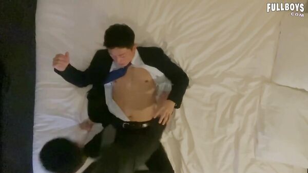 Japanese office gay fuck in hotel