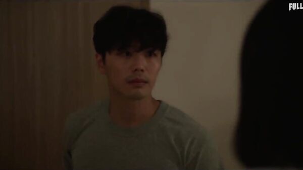 Korean guy making love passionately with girl in house