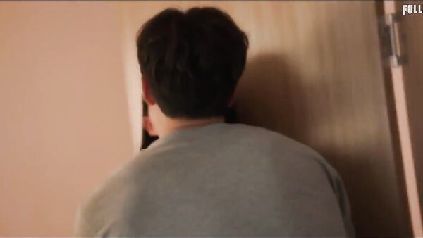 Korean guy making love passionately with girl in house