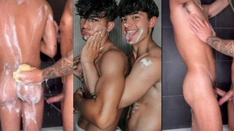 Castro Twins (castrofire) shower and jerk off together