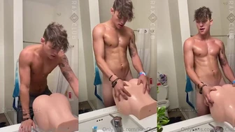 ChrisVIP fucks a toy in the bathroom – RaxClub