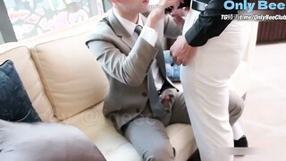 [ccy] A threesome in a suit between a strong and tattooed couple, Koji was conquered twice until the climax_