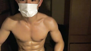 [CHINESE] LIVE BROADCAST – 6-PACKS FIT ASIAN JERKING PART 3 筋肉男自画撮りSEX