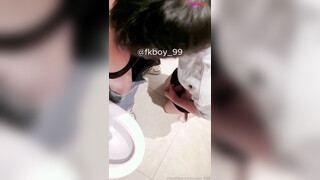 Lucky Bottom Blowjob Tutor Kiet In Public Toilet