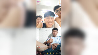 Vietnamese Guy Jerking Off In Front Of 3 Straight Boys