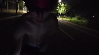 Hot Tiktoker China Jerks Off Outdoor On The Road