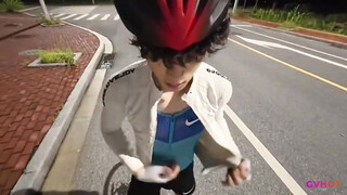 Hot Tiktoker China Jerks Off Outdoor On The Road