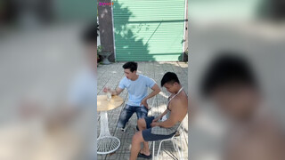 David Lychan Fucks Bareback Cafe Server In Public (Part 1)